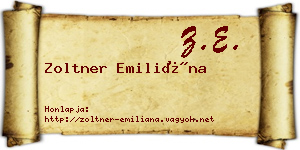 Zoltner Emiliána névjegykártya